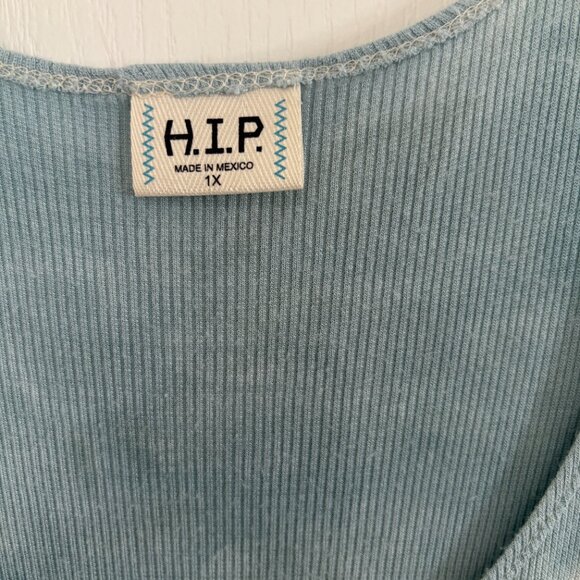 H.I.P. Nordstrom Tie Dye Tank Top Ribbed Knit Scoop Neck Blue/Green Size 1X - Picture 3 of 4